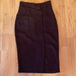 Cute polka dot wool pencil skirt